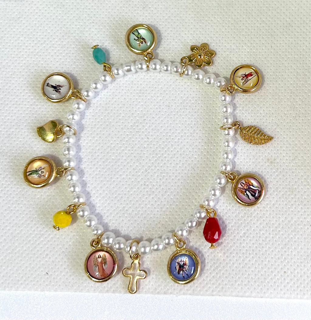 Pulsera de 7 arcángeles redondos chicos