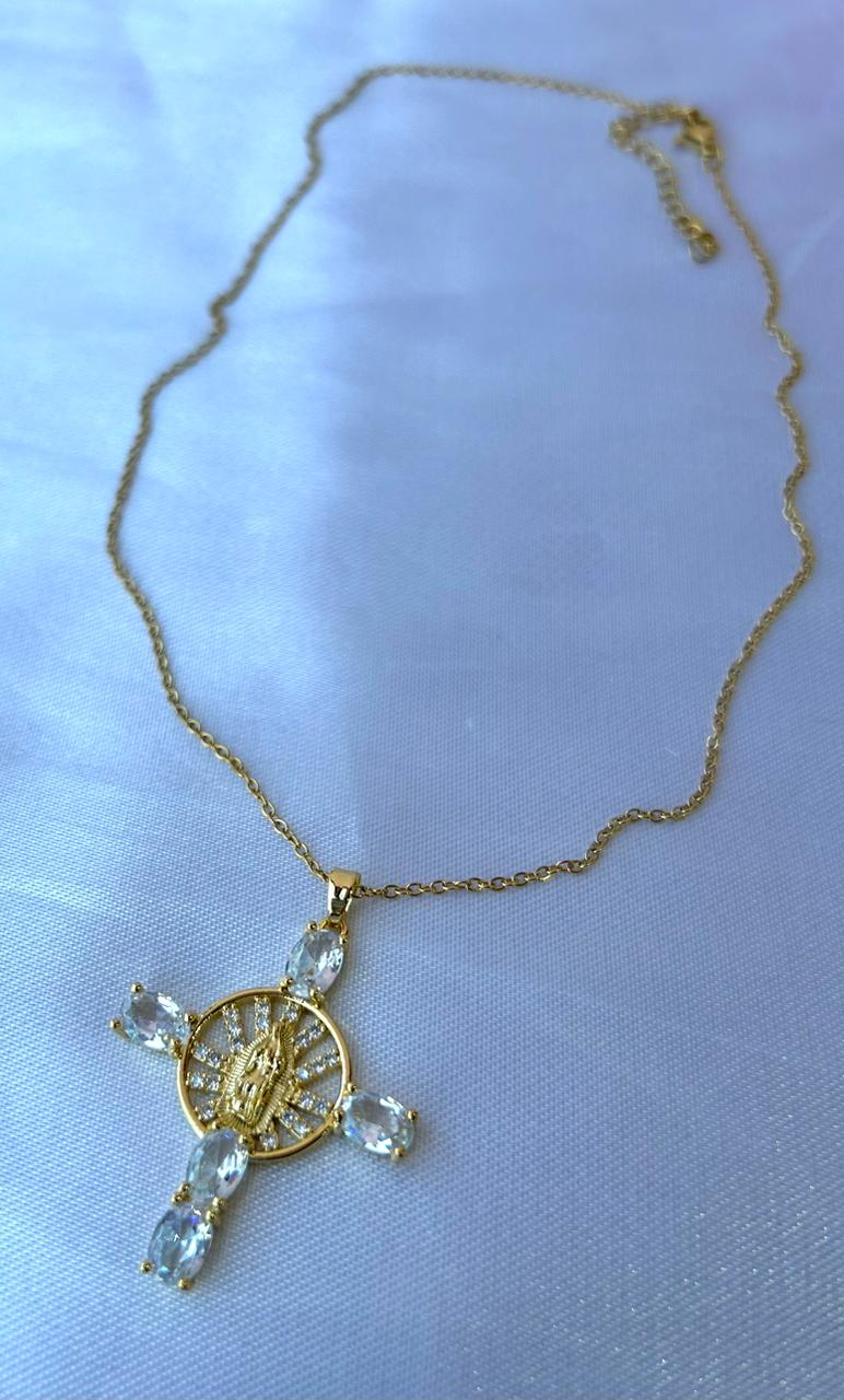 Cadena de torzal con relicario para fotos redondo