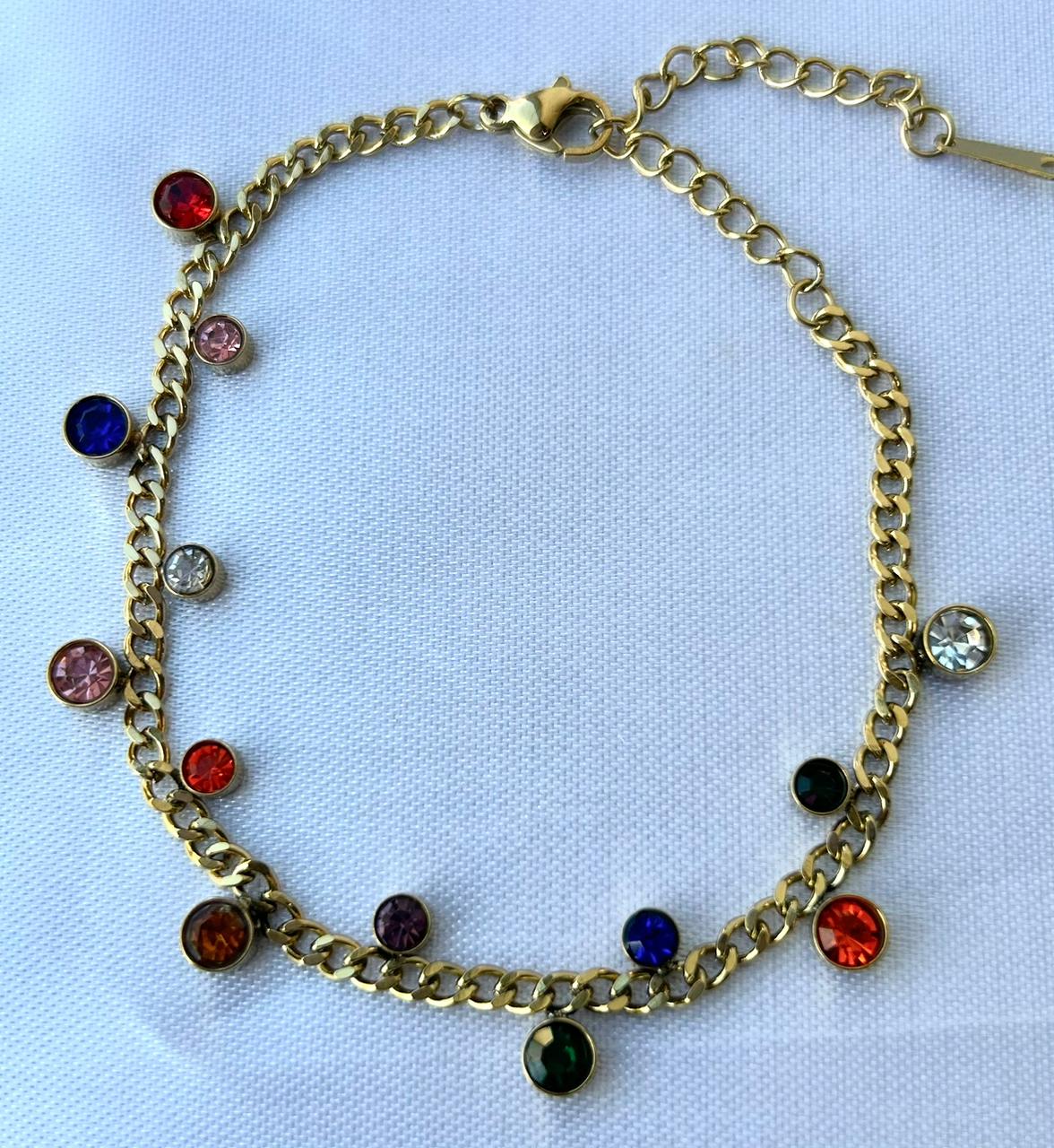 Pulsera con cristales de colores