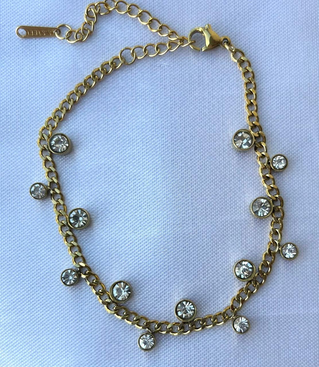 Pulsera con cristales blancos