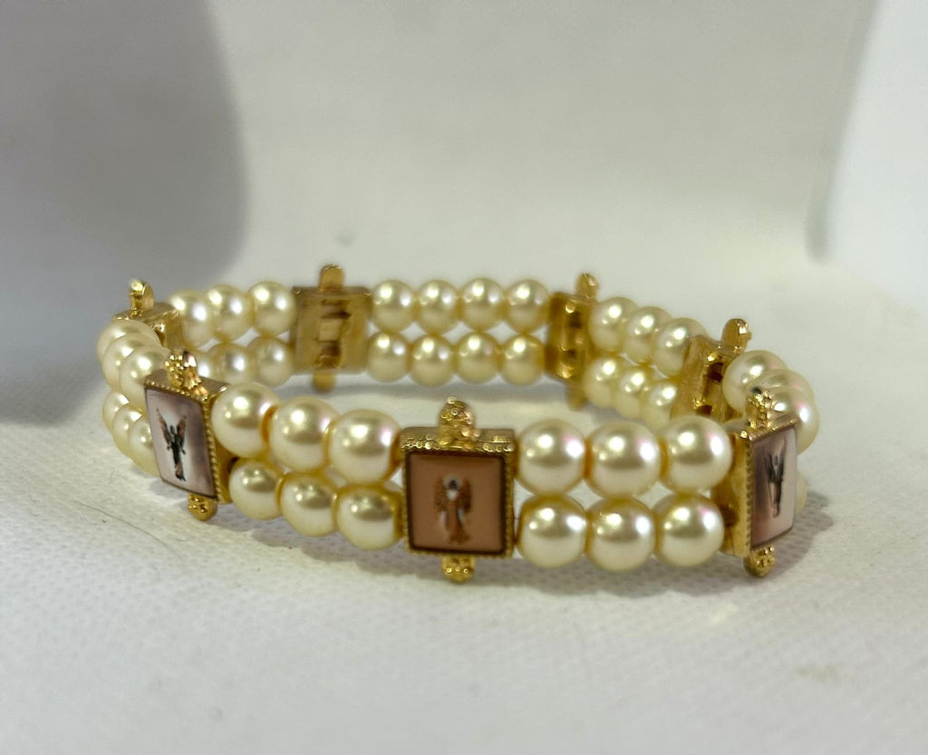 Brazalete de perlas con los 7 arcángeles