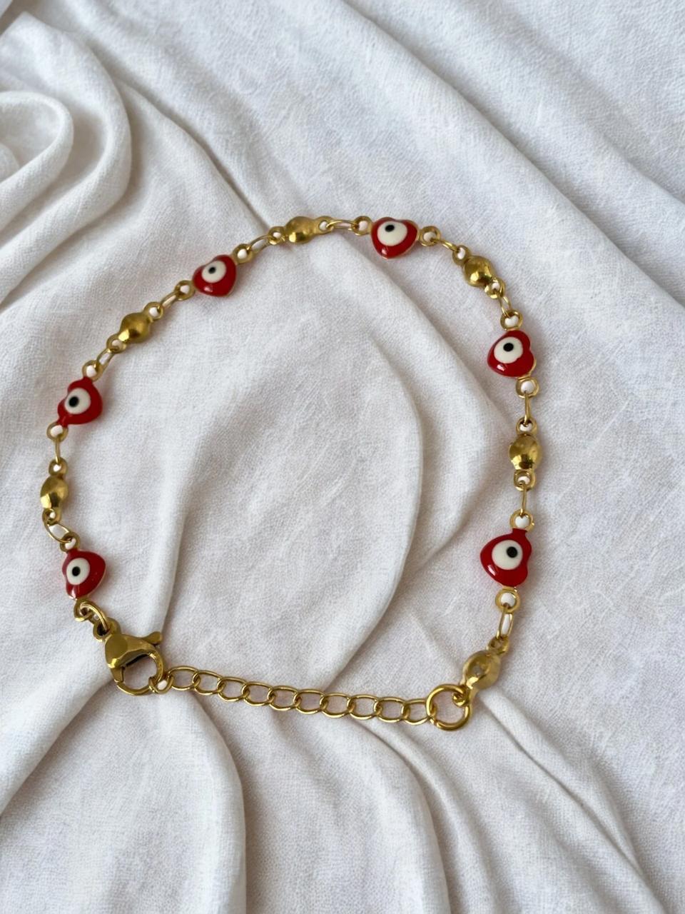 Pulsera de Ojo turco corazón